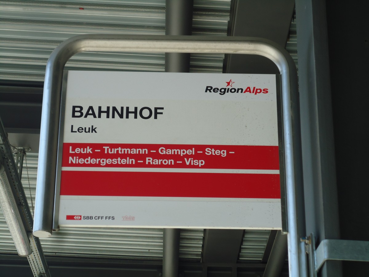 (141'826) - RegionAlps-Haltestelle - Leuk, Bahnhof - am 23. September 2012