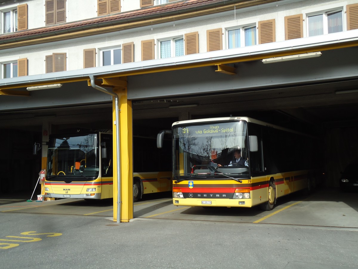 (142'213) - STI Thun - Nr. 79/BE 285'779 - Setra am 18. November 2012 in Heiligenschwendi, Garage