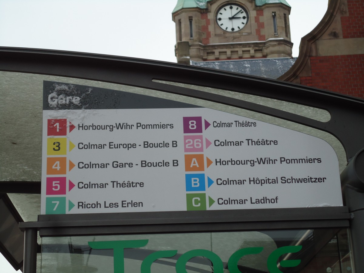 (142'385) - Bus-Haltestelle - Colmar, Gare - am 8. Dezember 2012