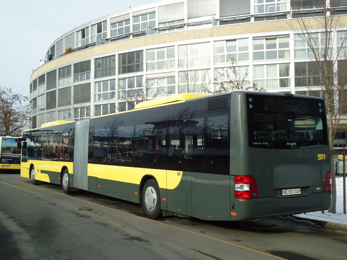 (142'509) - STI Thun - Nr. 140/BE 801'140 - MAN am 14. Dezember 2012 bei der Schifflndte Thun