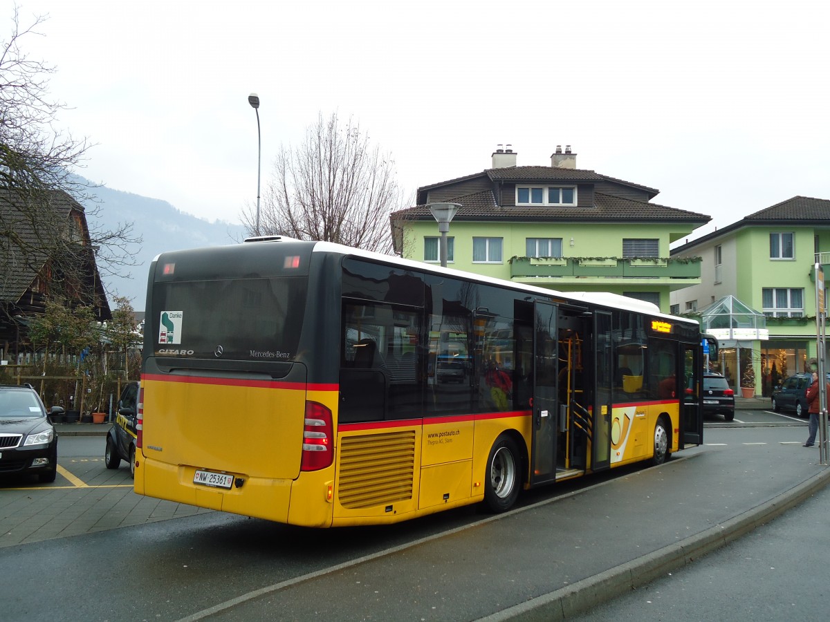 (142'929) - Thepra, Stans - Nr. 29/NW 25'361 - Mercedes am 5. Januar 2013 beim Bahnhof Stans