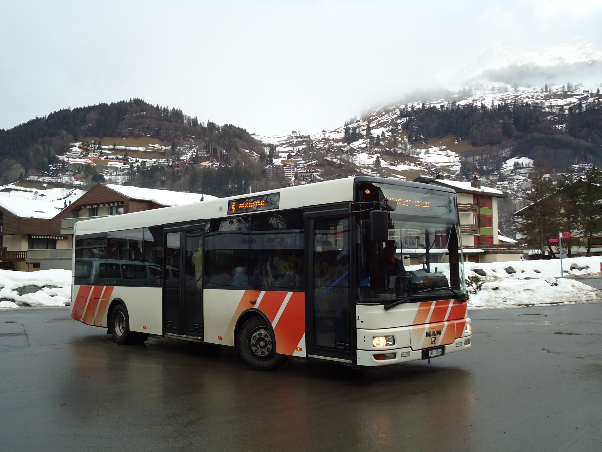 (142'933) - EAB Engelberg - Nr. 4/OW 10'265 - MAN/Gppel (ex AAGU Altdorf Nr. 55; ex Schultz, D-Herxheim) am 5. Januar 2013 in Engelberg, Titlisbahnen