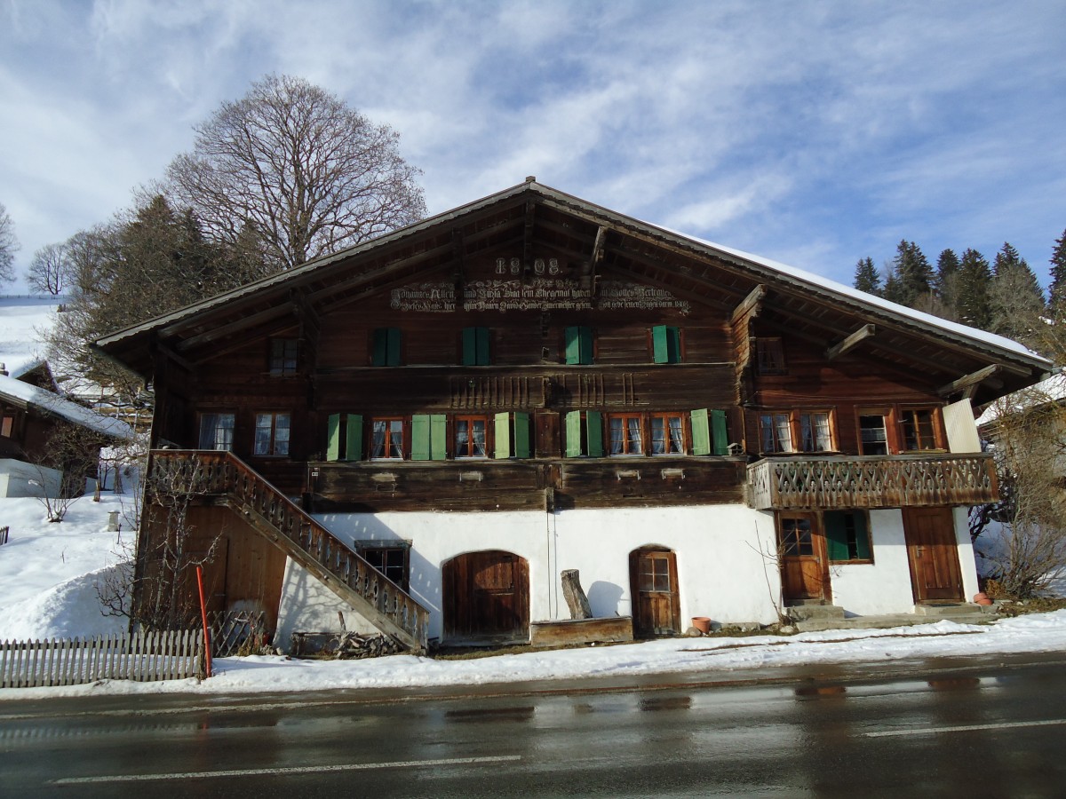 (143'085) - Altes Haus von 1808 in Saanenmser am 20. Januar 2013