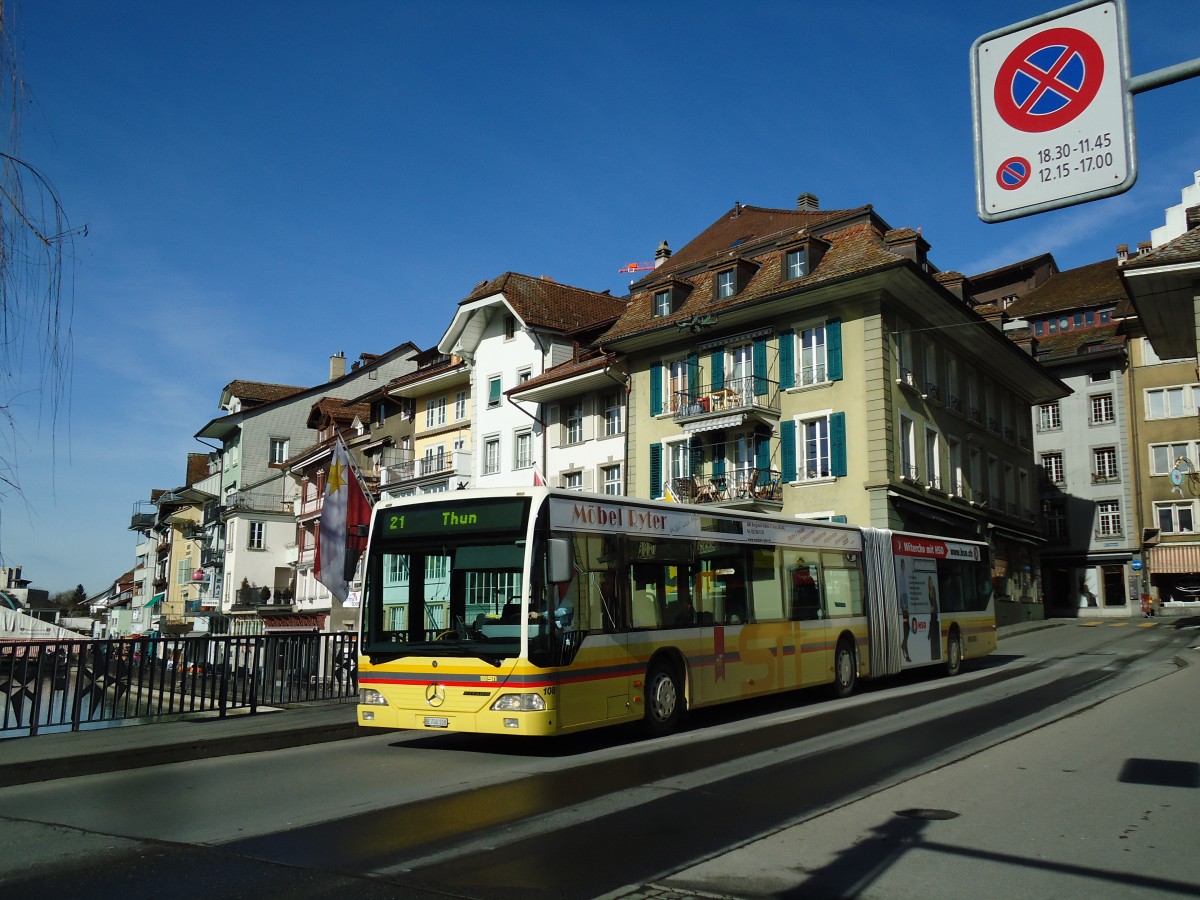 (143'121) - STI Thun - Nr. 108/BE 700'108 - Mercedes am 31. Januar 2013 in Thun, Sinnebrcke