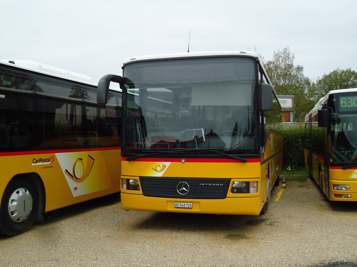 (143'869) - CarPostal Ouest - VD 548'726 - Mercedes am 27. April 2013 in Yverdon, Garage