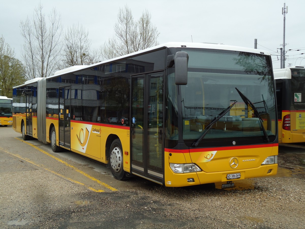 (143'888) - CarPostal Ouest - VD 386'069 - Mercedes am 27. April 2013 in Yverdon, Garage