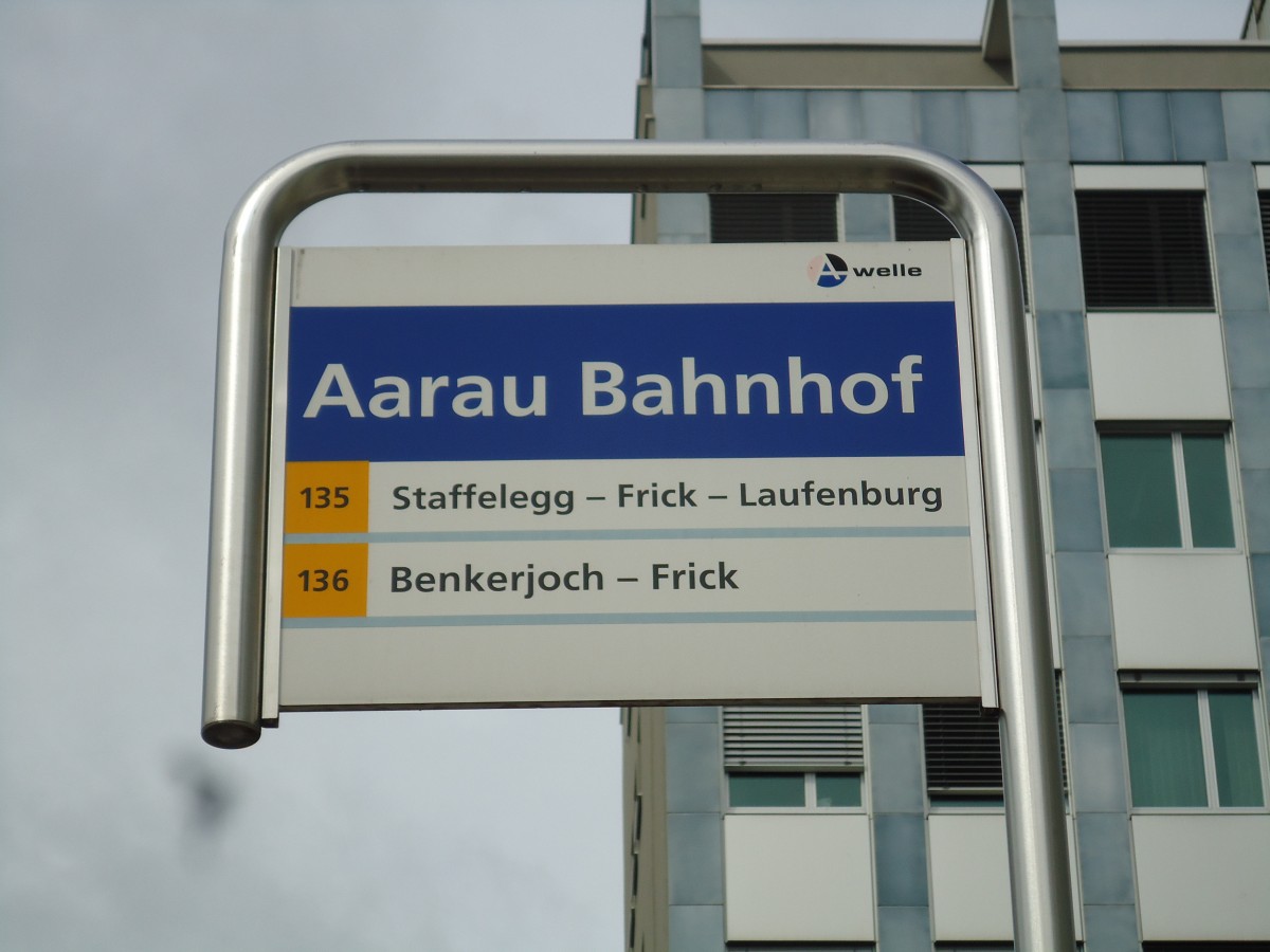 (143'957) - A-welle-Haltestelle - Aarau, Bahnhof - am 9. Mai 2013