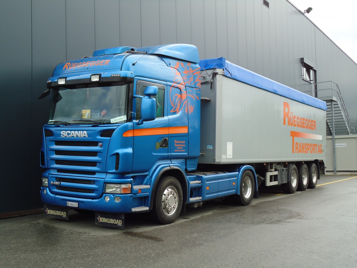 (144'154) - Regsegger, Belp - BE 644'231 - Scania am 12. Mai 2013 in Langenthal