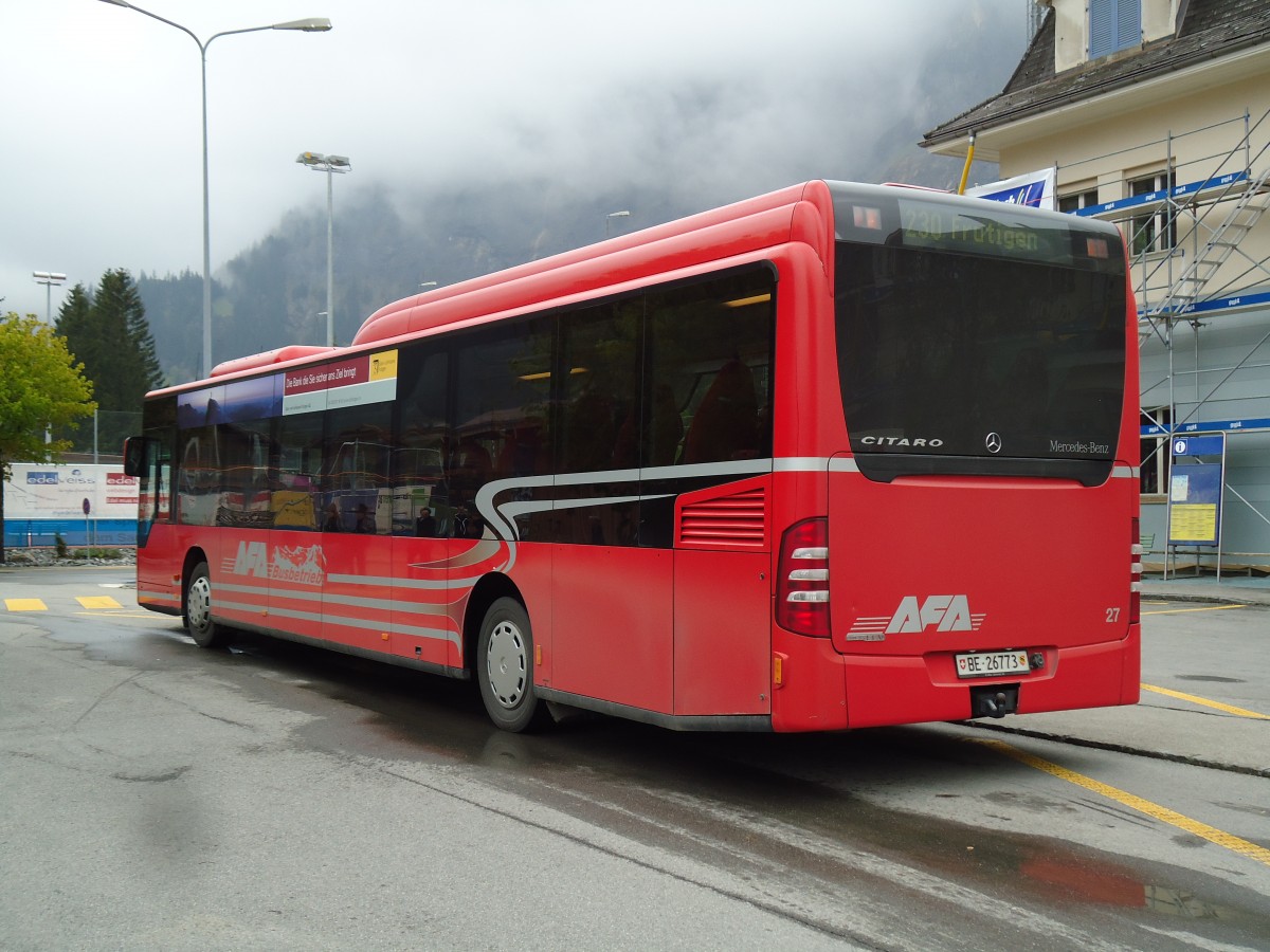 (144'801) - AFA Adelboden - Nr. 27/BE 26'773 - Mercedes am 2. Juni 2013 beim Bahnhof Kandersteg