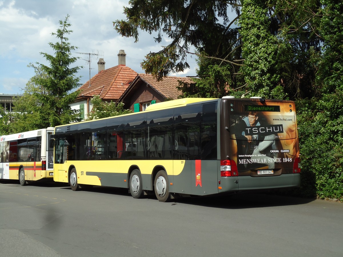 (145'051) - STI Thun - Nr. 147/BE 801'147 - MAN am 15. Juni 2013 in Thun, Garage