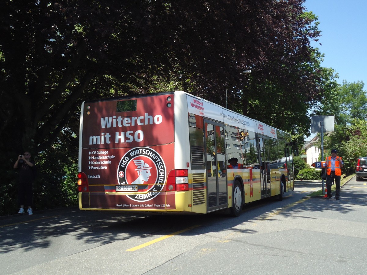 (145'140) - STI Thun - Nr. 130/BE 801'130 - MAN am 16. Juni 2013 in Thun, Garage