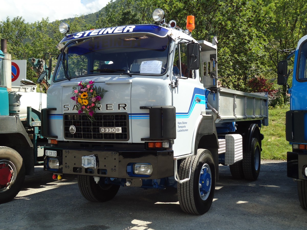 (145'406) - Steiner, Lauterbrunnen - BE 318'332 - Saurer am 22. Juni 2013 in Aigle, Saurertreffen