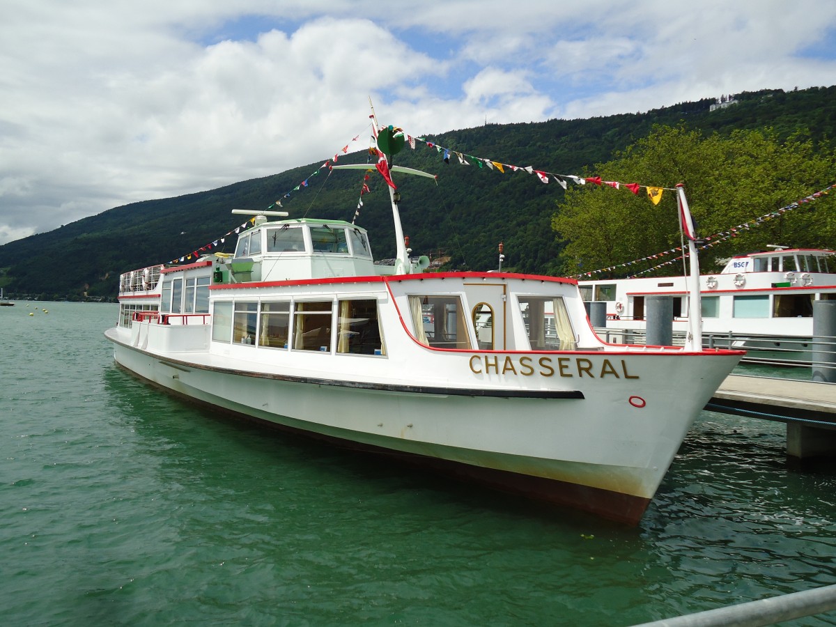 (145'480) - Motorschiff Chasseral am 23. Juni 2013 an der Schifflndte Biel