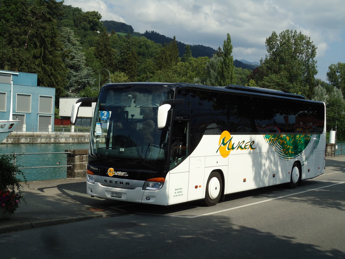 (145'608) - Murer, Baar - ZG 50'240 - Setra am 6. Juli 2013 bei der Schifflndte Thun