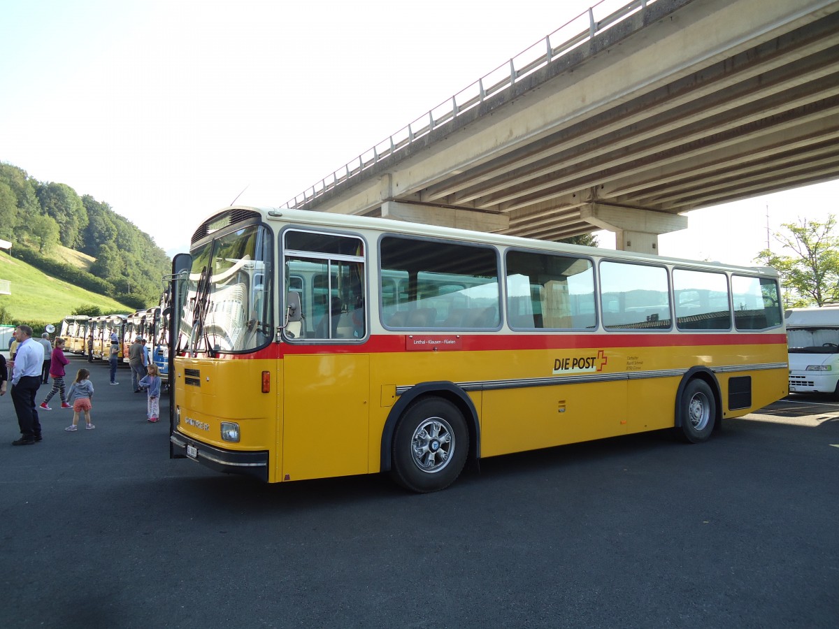 (145'827) - Schmid, Glarus - GL 20'631 - Saurer/Tscher (ex Mosimann, Aesch; ex Erne, Full; ex P 24'257) am 20. Juli 2013 in Seewen, Senn Transporte