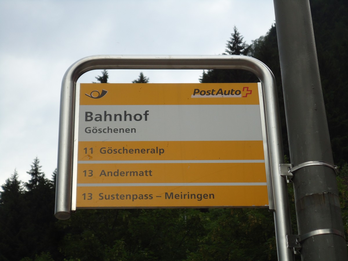 (145'986) - PostAuto-Haltestelle - Gschenen, Bahnhof - am 20. Juli 2013