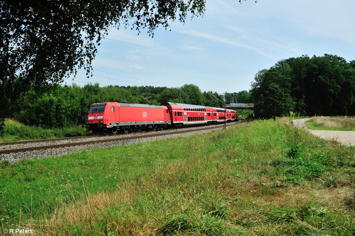 146 247-2 als RE50 4854 mit über 1 Stunde verspätung bei Sinsgrün. 21.08.21