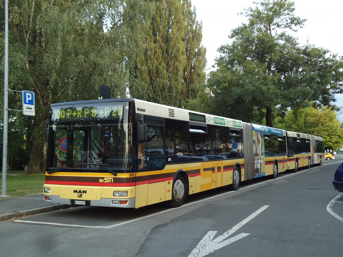 (146'171) - STI Thun - Nr. 89/BE 572'089 - MAN am 2. August 2013 in Thun, Lachen