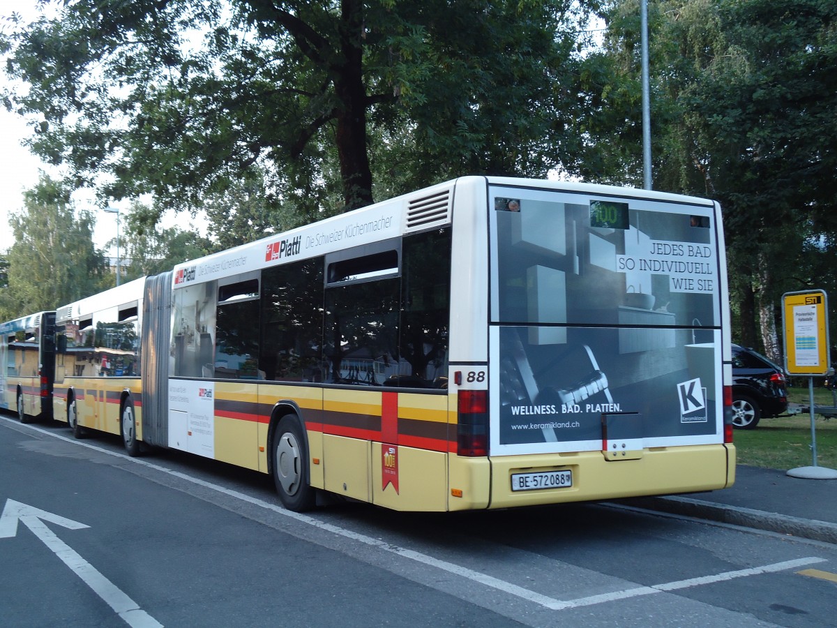 (146'172) - STI Thun - Nr. 88/BE 572'088 - MAN am 2. August 2013 in Thun, Lachen