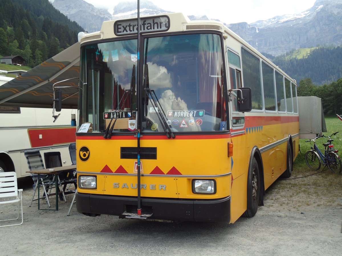 (146'387) - Toldo, Zrich - ZH 124'701 - Saurer/R&J (ex Peter, Pfaffnau) am 17. August 2013 in Lenk, Metschbahnen