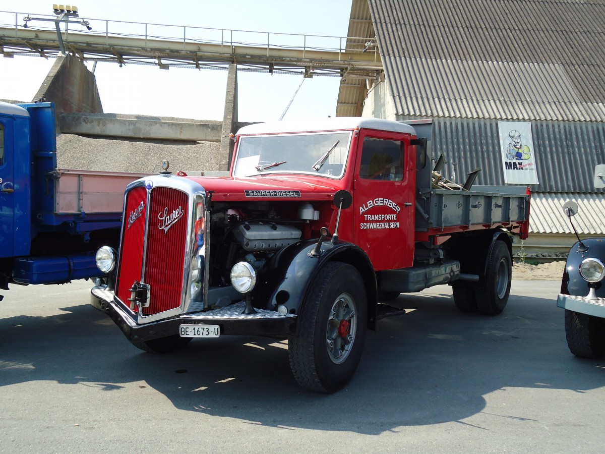 (146'718) - Gerber, Schwarzhusern - BE 1673 U - Saurer am 31. August 2013 in Niederbipp, Saurertreffen