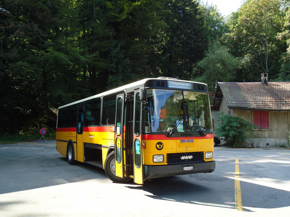 (146'788) - Flury, Balm - SO 163'884 - NAW/Hess (ex Steiner, Altbron Nr. 11) am 31. August 2013 beim Bahnhof Oberdorf