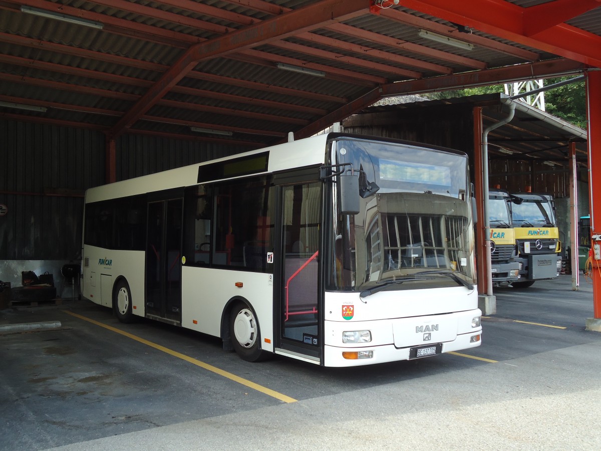 (146'830) - Funi-Car, Biel - Nr. 5/BE 137'705 - MAN (ex Nr. 3) am 31. August 2013 in Biel, Garage