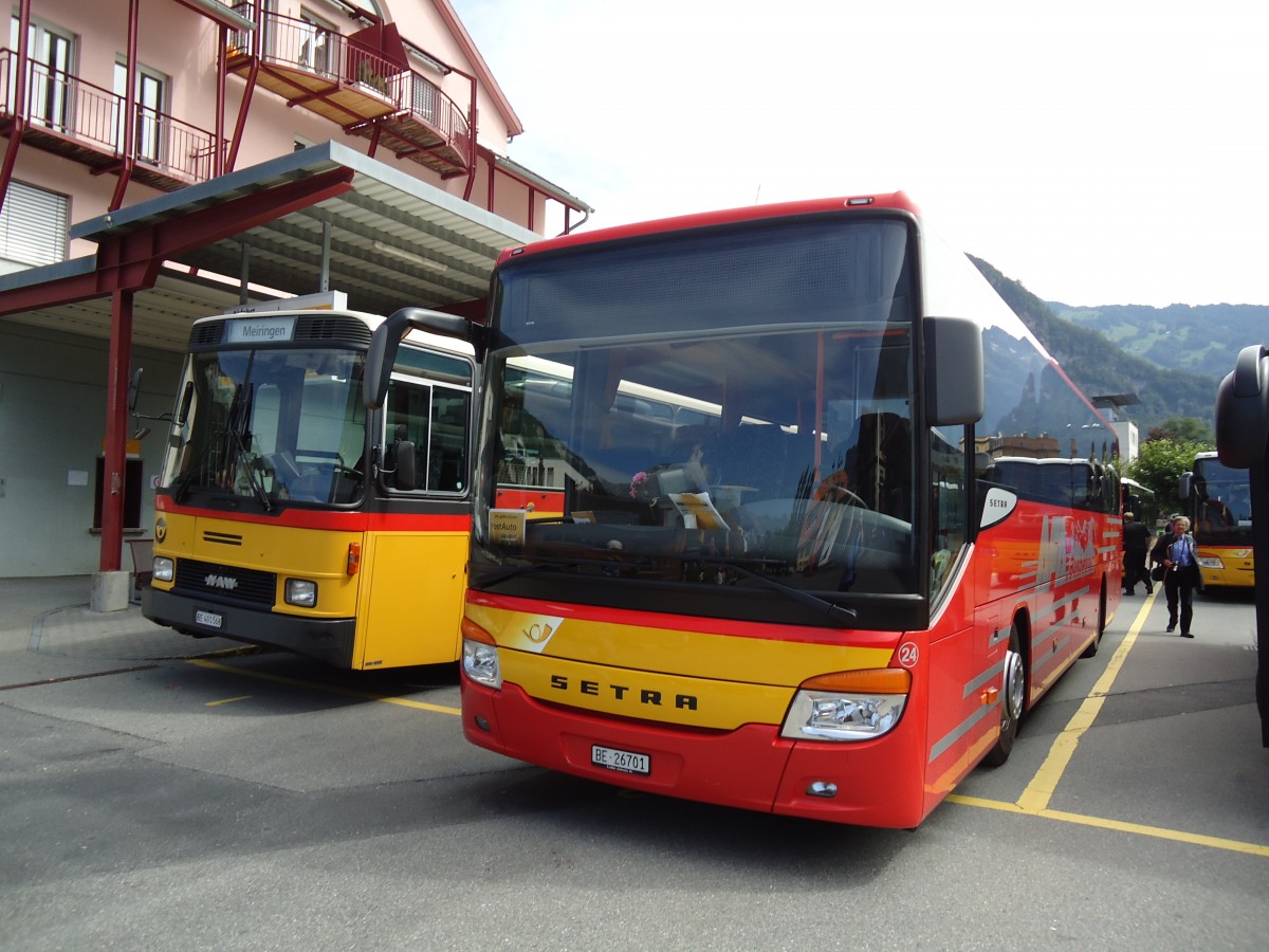 (146'984) - AFA Adelboden - Nr. 24/BE 26'701 - Setra am 2. September 2013 in Meiringen, Postautostation (Einsatz AVG M.)