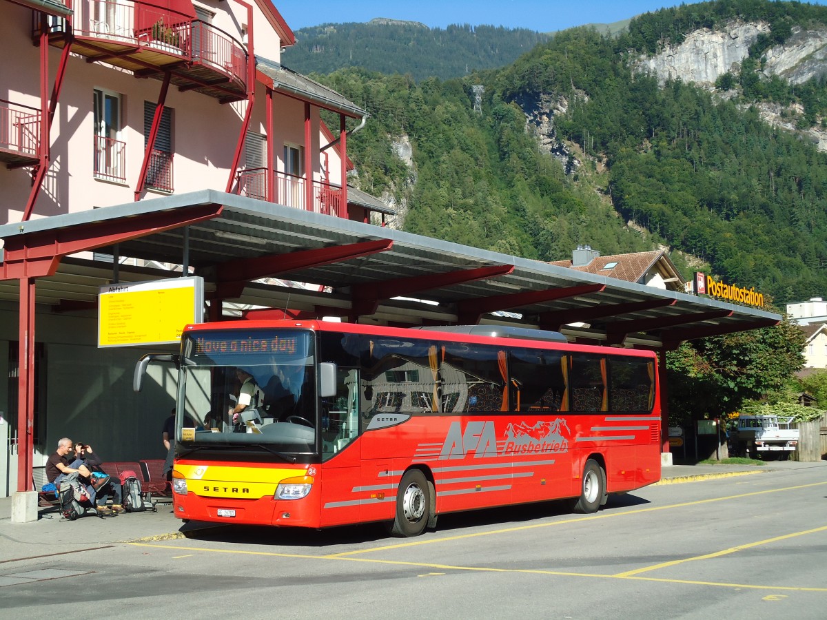 (147'056) - AFA Adelboden - Nr. 24/BE 26'701 - Setra am 2. September 2013 in Meiringen, Postautostation (Einsatz AVG M.)