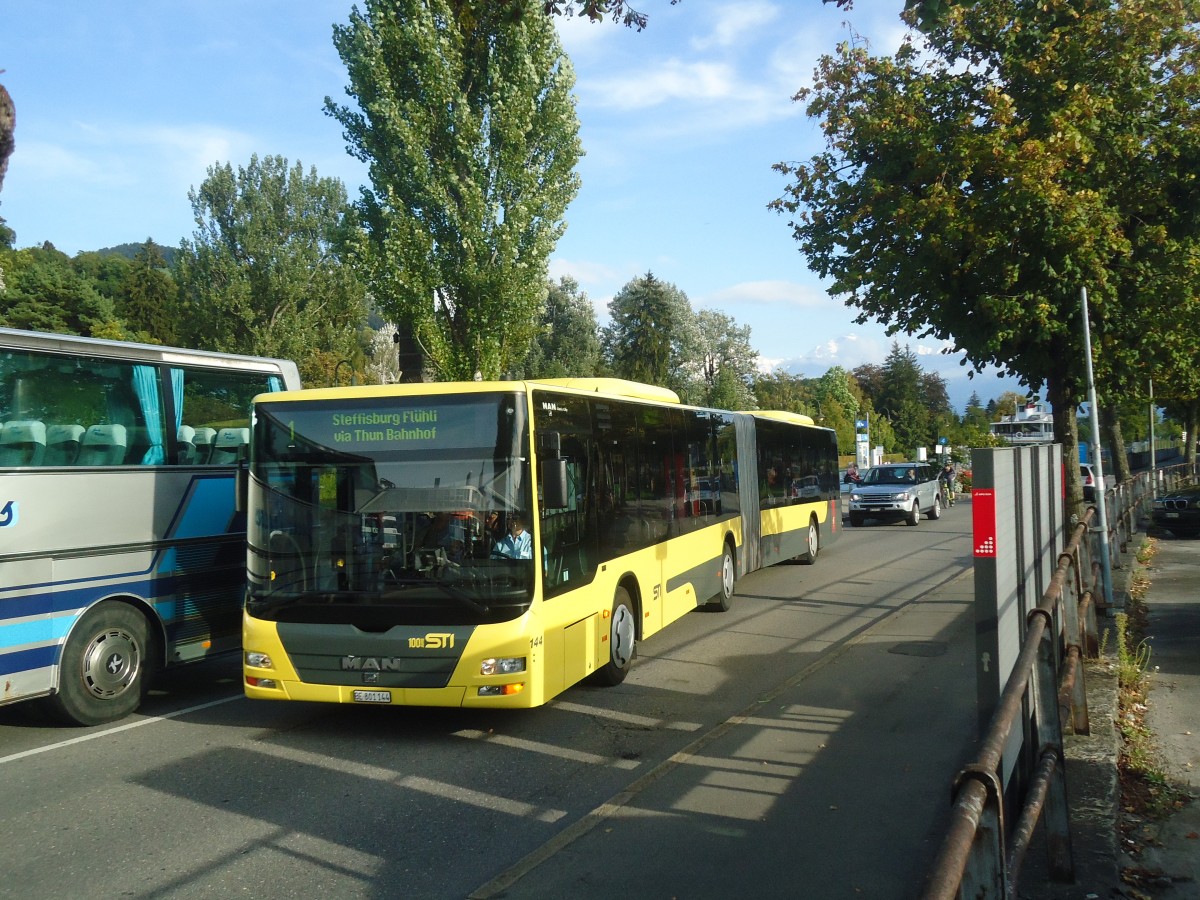 (147'291) - STI Thun - Nr. 144/BE 801'144 - MAN am 21. September 2013 bei der Schifflndte Thun