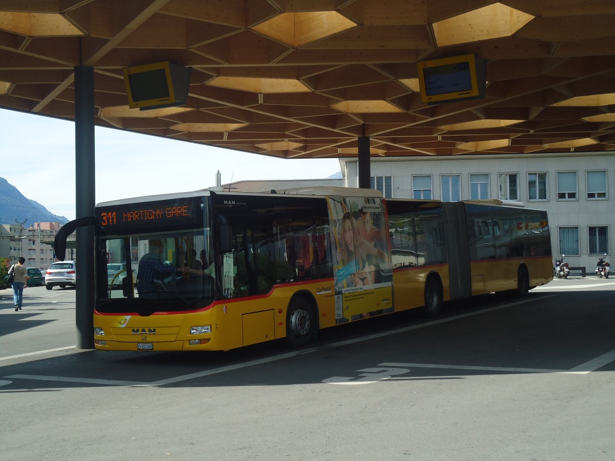 (147'317) - Buchard, Leytron - VS 223'348 - MAN (ex Nr. 161) am 22. September 2013 beim Bahnhof Sion