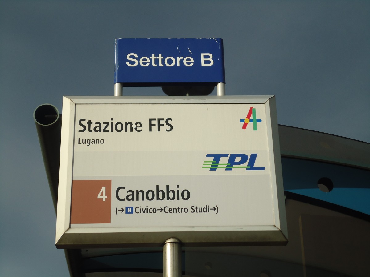 (147'686) - TPL-Haltestelle - Lugano, Stazione FFS - am 5. November 2013