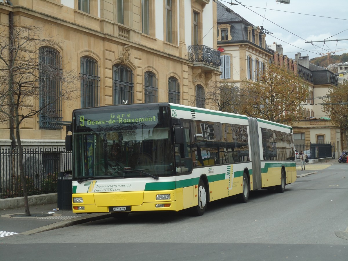 (147'987) - TN Neuchtel - Nr. 236/NE 111'236 - MAN am 8. November 2013 in Neuchtel, Place Pury