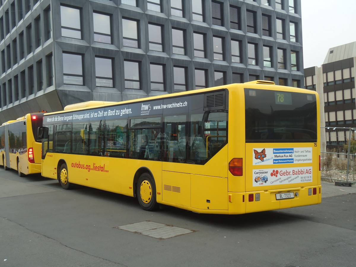 (148'108) - AAGL Liestal - Nr. 75/BL 7323 - Mercedes am 17. November 2013 beim Bahnhof Liestal