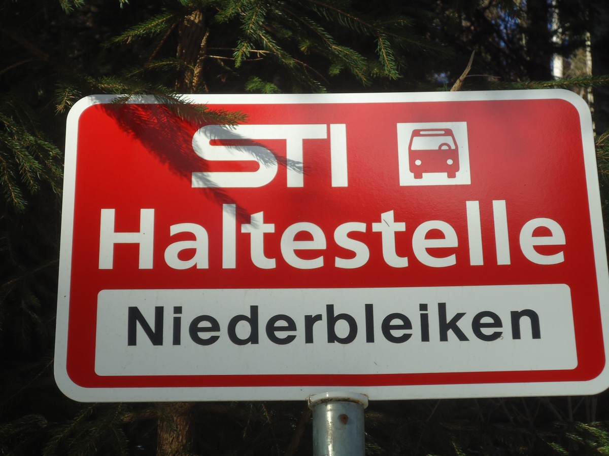 (148'326) - STI-Haltestelle - Bleiken, Niederbleiken - am 15. Dezember 2013