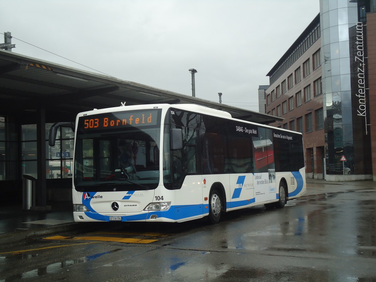 (148'450) - BOGG Wangen b.O. - Nr. 104/SO 116'194 - Mercedes am 25. Dezember 2013 beim Bahnhof Olten