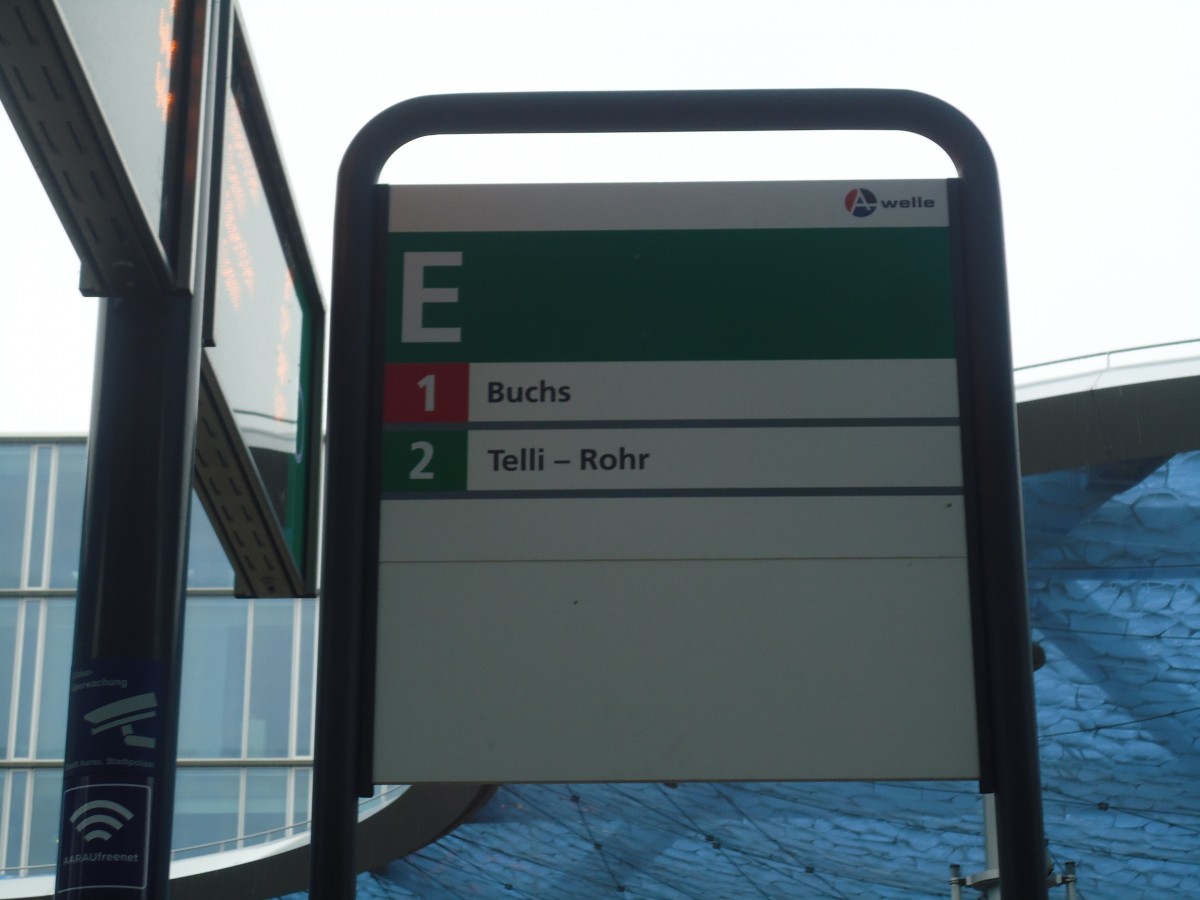 (148'491) - A-welle-Haltestelle - Aarau, Bahnhof - am 26. Dezember 2013