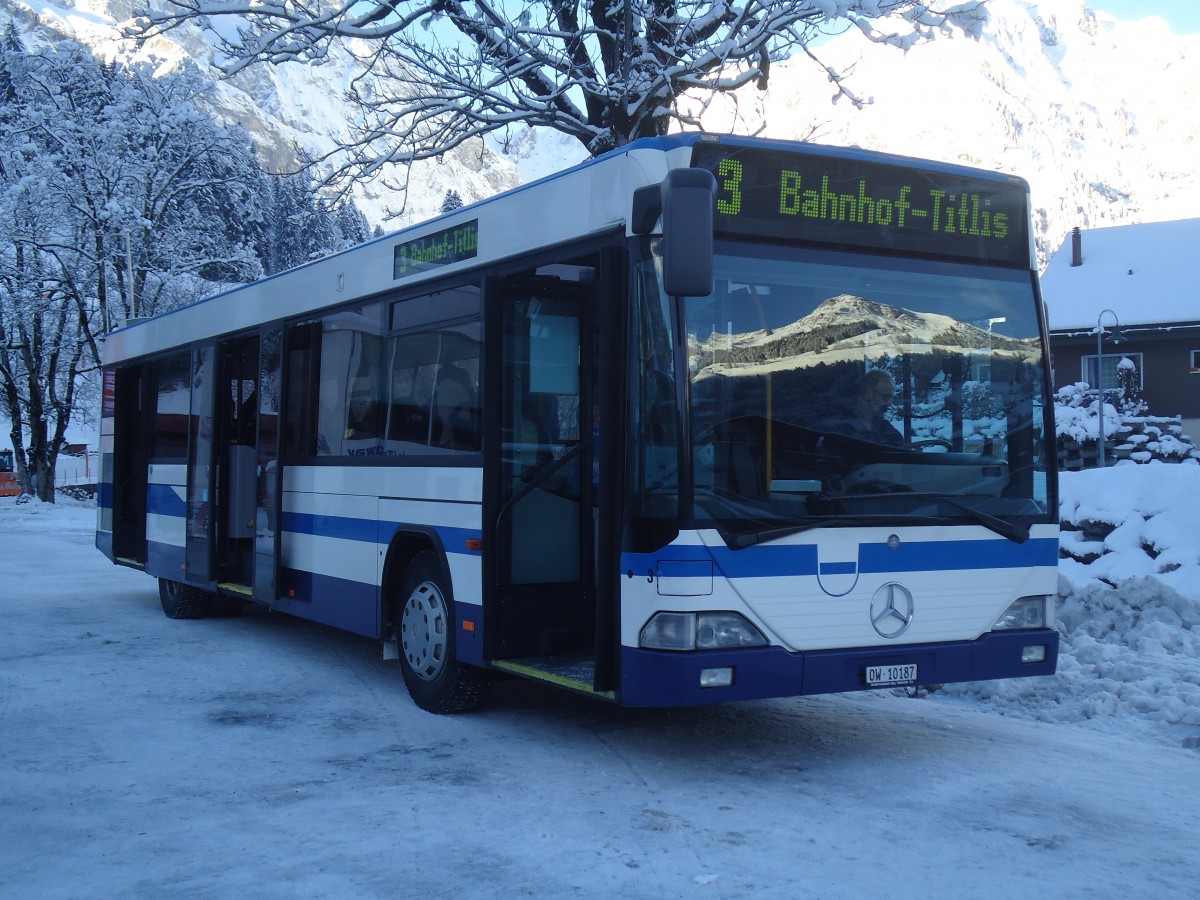 (148'521) - EAB Engelberg - Nr. 3/OW 10'187 - Mercedes/Hess (ex ZVB Zug Nr. 157; ex ZVB Zug Nr. 57) am 27. Dezember 2013 in Engelberg, Titlisbahnen