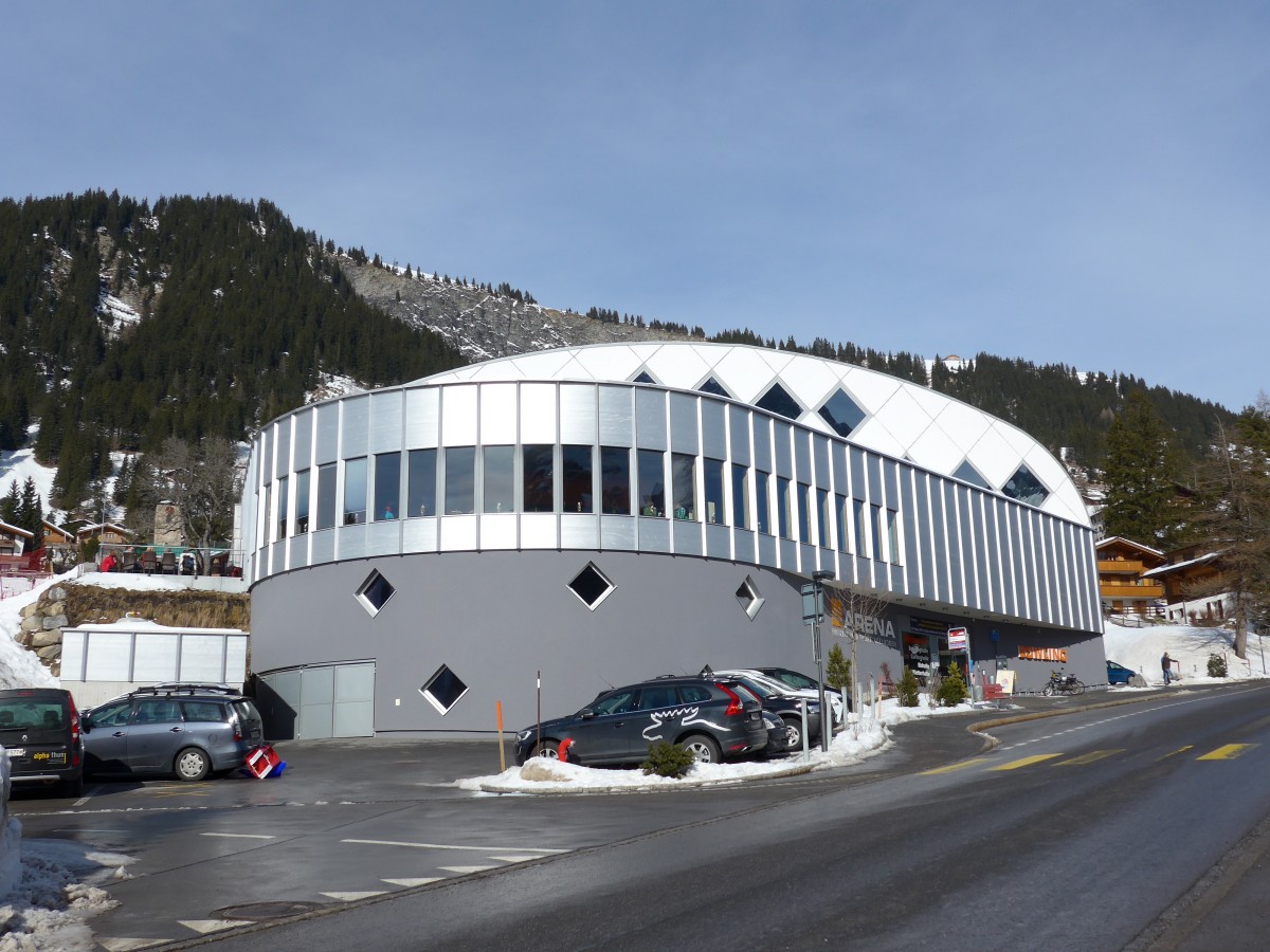 (148'849) - Die Sportarena in Adelboden am 15. Februar 2014