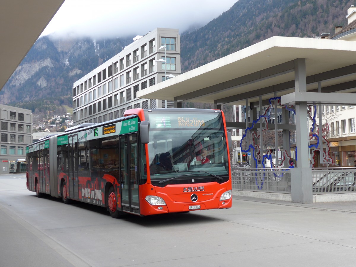 (149'142) - SBC Chur - Nr. 58/GR 155'858 - Mercedes am 1. Mrz 2014 beim Bahnhof Chur