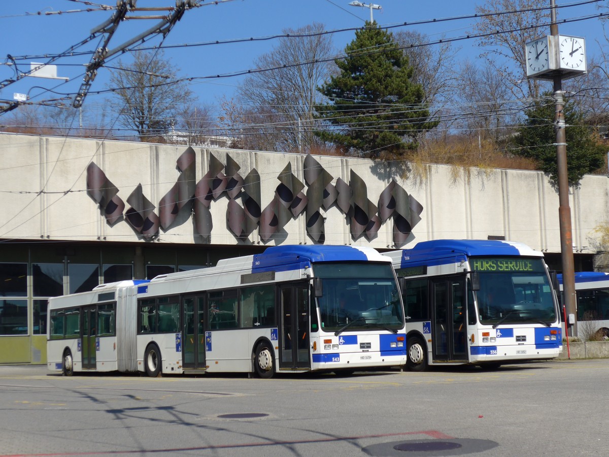 (149'250) - TL Lausanne - Nr. 543/VD 1470 - Van Hool am 9. Mrz 2014 in Lausanne, Dpt Borde