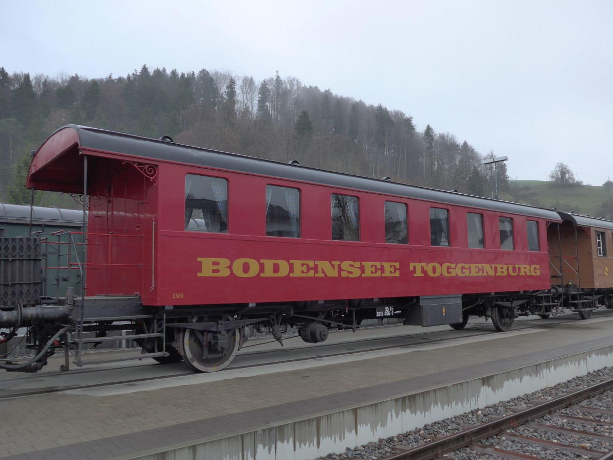(149'560) - BT-Personenwagen - Nr. 405 - am 6. April 2014 im Bahnhof Bauma
