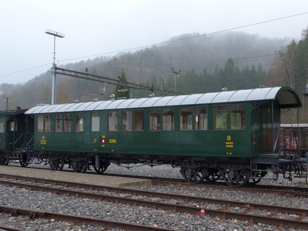 (149'571) - SBB-Personenwagen - Nr. 9394 - am 6. April 2014 im Bahnhof Bauma