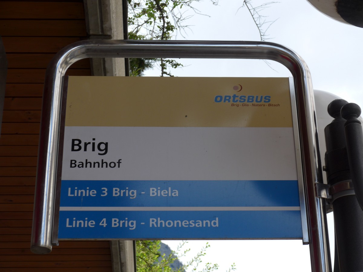 (149'678) - Ortsbus-Haltestelle - Brig, Bahnhof - am 20. April 2014