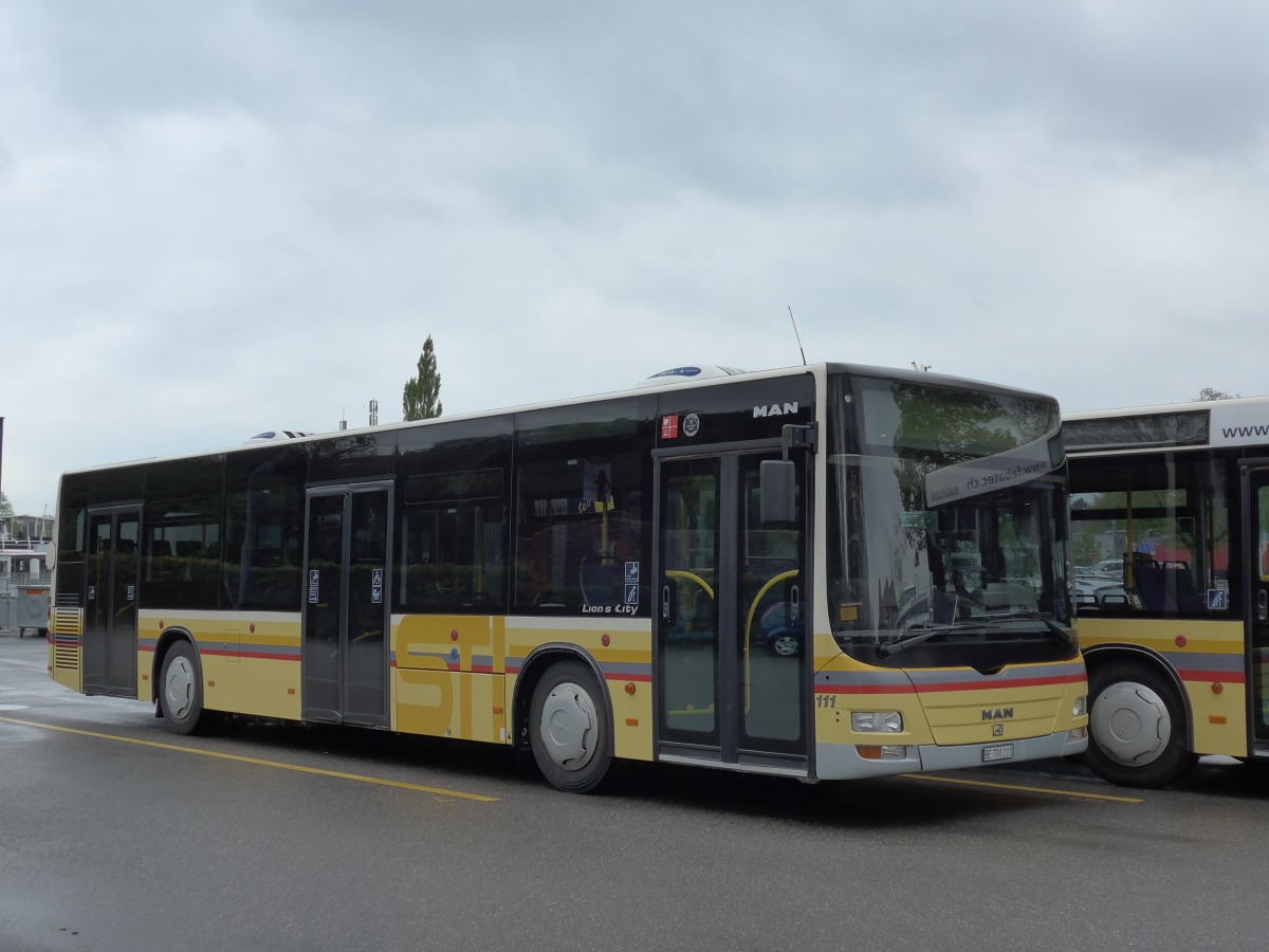 (149'698) - STI Thun - Nr. 111/BE 700'111 - MAN am 21. April 2014 bei der Schifflndte Thun