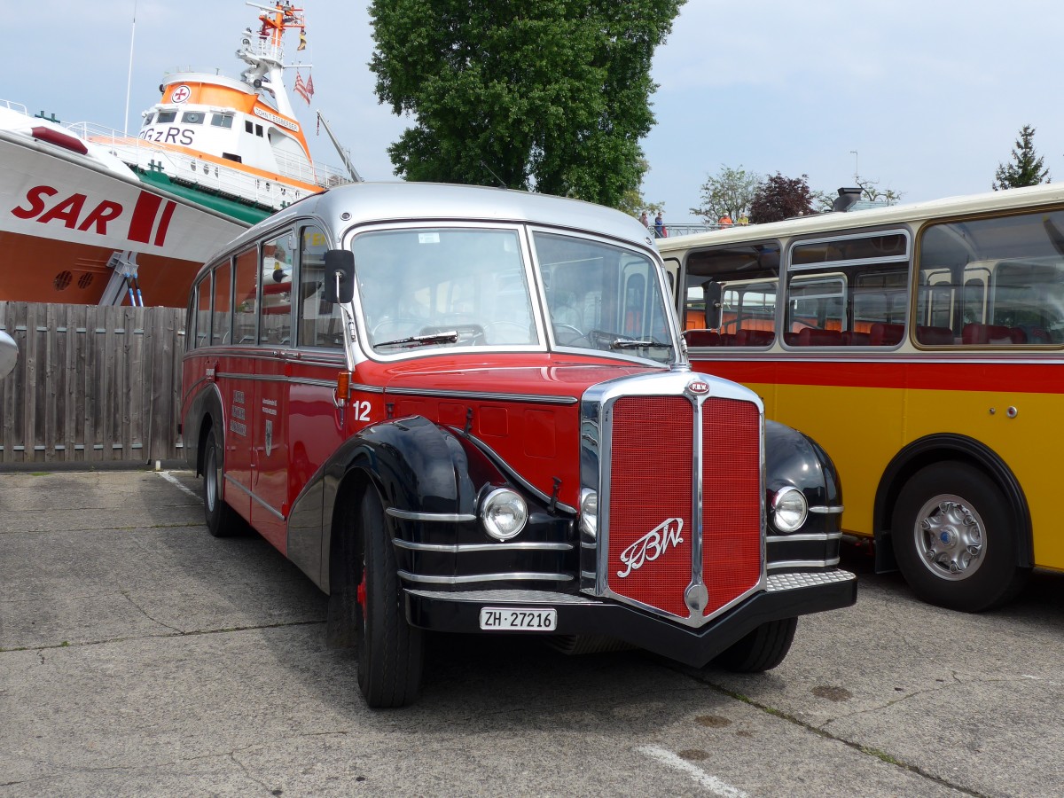 (150'265) - Aus der Schweiz: Meier, Grt - Nr. 12/ZH 27'216 - FBW/R&J (ex Wespe, Altsttten; ex AFA Adelboden Nr. 12) am 26. April 2014 in Speyer, Technik-Museum