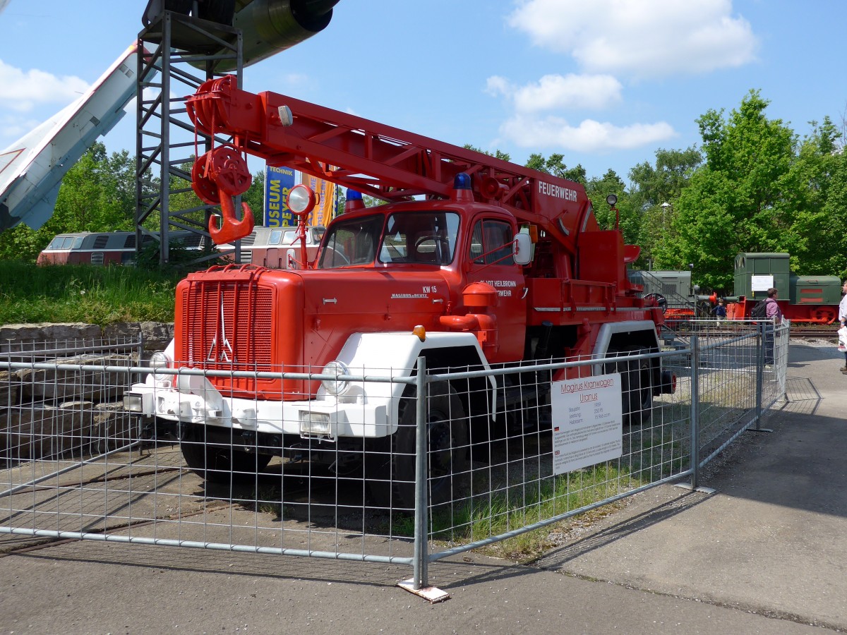 (150'391) - Feuerwehr, Heilbronn - KW 15 - Magirus-Deutz am 26. April 2014 in Speyer, Technik-Museum