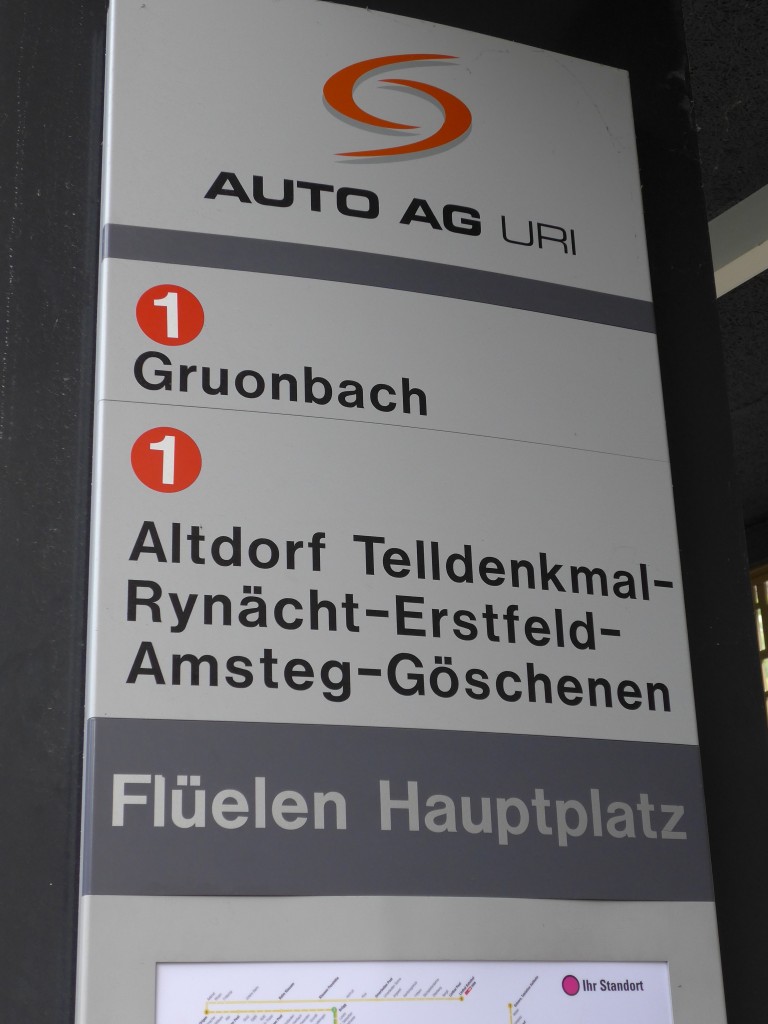 (150'557) - AAGU-Haltstelle - Flelen, Hauptplatz - am 10. Mai 2014