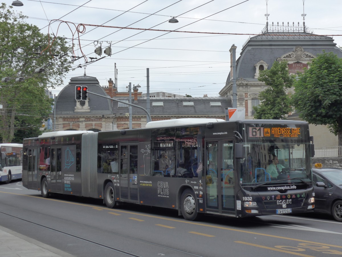 (150'799) - Aus Frankreich: TAC Annemasse - Nr. 1932/CW 672 QJ - MAN am 26. Mai 2014 in Genve, Place des Vingt-Deux-Cantons