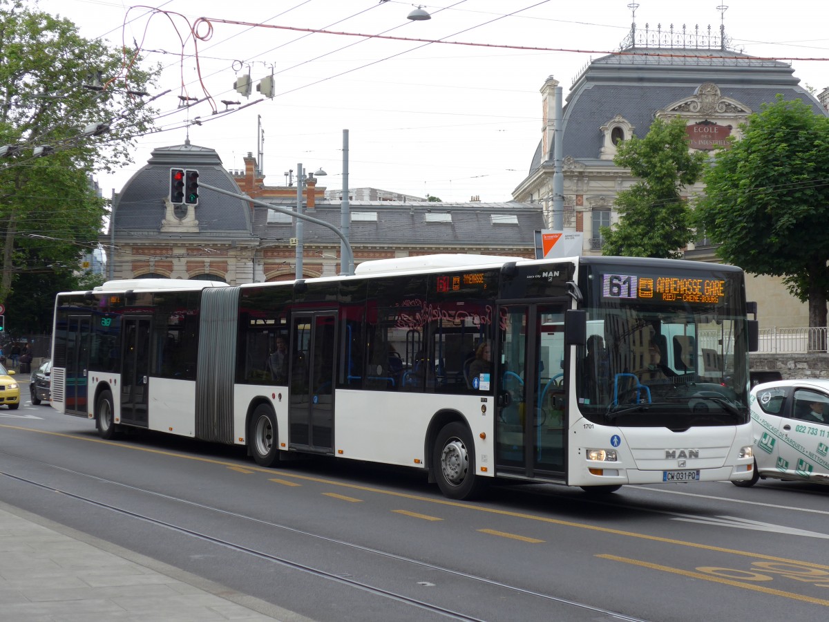 (150'848) - Aus Frankreich: TAC Annemasse - Nr. 1701/CW 031 PQ - MAN am 26. Mai 2014 in Genve, Place des Vingt-Deux-Cantons